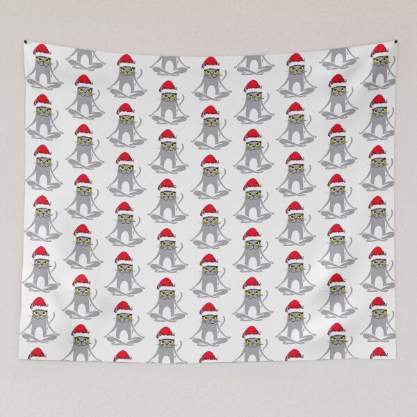 Item preview, Santa Yoga Cat  designed and sold by ZingZone.