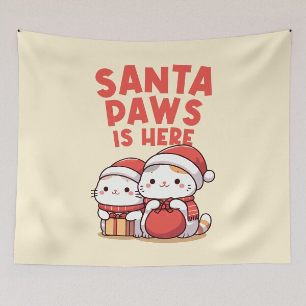 Item preview, Santa Paws is Here Santa Kitty designed and sold by KAI-Studio.