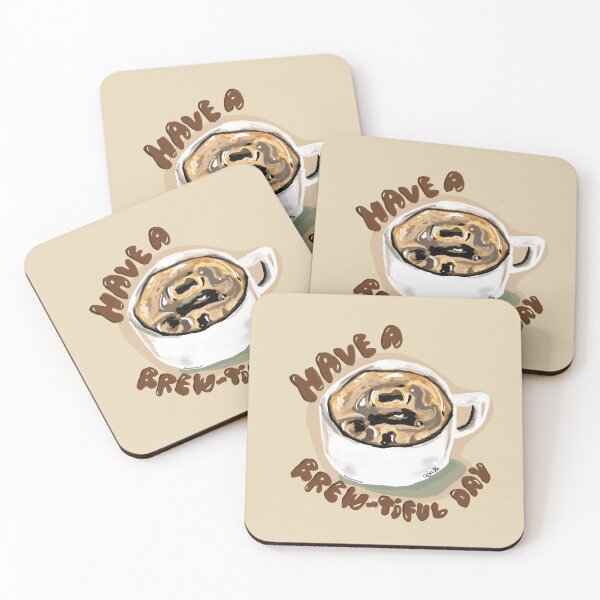 Item preview, Coffee Jokes Pun lines Meme Greetings Cappucino Black Flat White  designed and sold by Makeartwhynot.