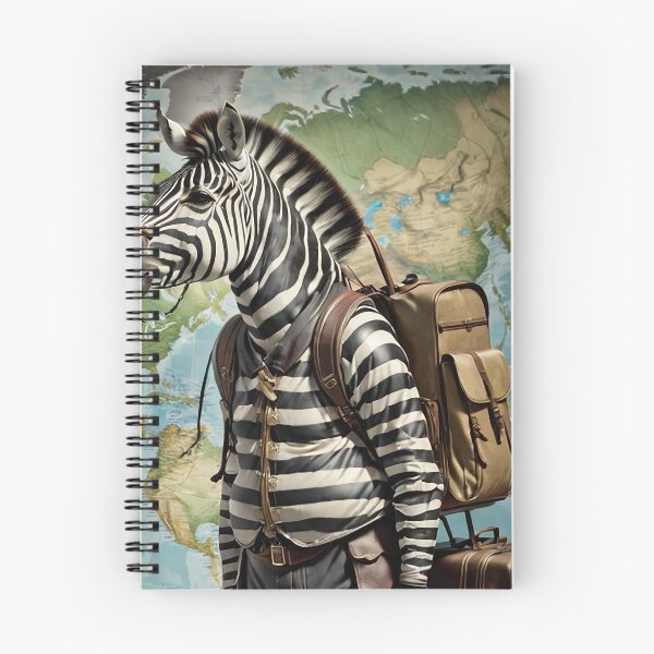 Item preview, a zebra with a backpack standing in front of a map designed and sold by Enga6.