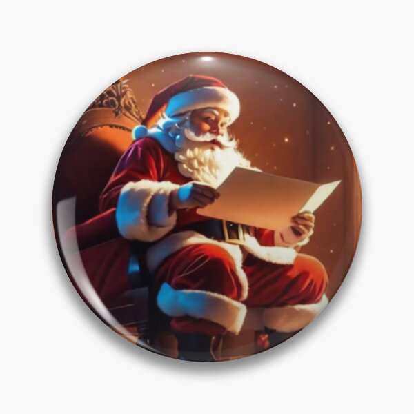 Item preview, Santa Claus placing gifts under a Christmas tree inside a home. Fireplace burning designed and sold by DeJuin.