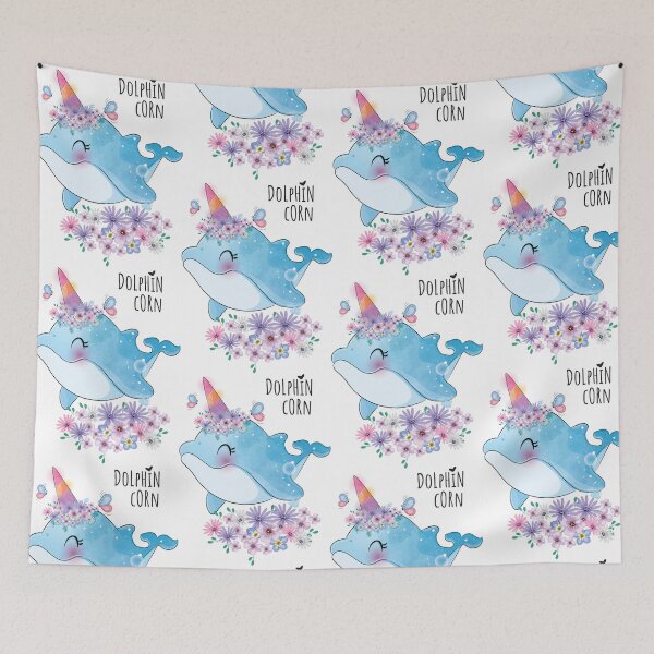 Item preview, cute dolphin unicorn, dolphin corn, dolphin unicorn character designed and sold by GreyStanzione1.