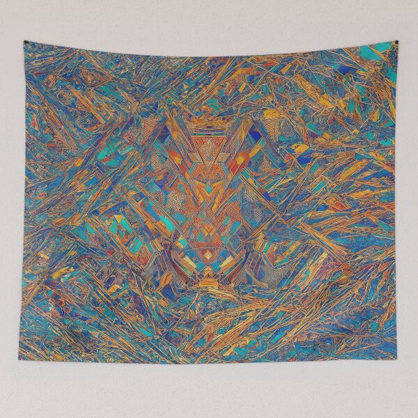 Item preview, Colorful art pattern - Shades of blue and yellow  designed and sold by ShabayekShop.