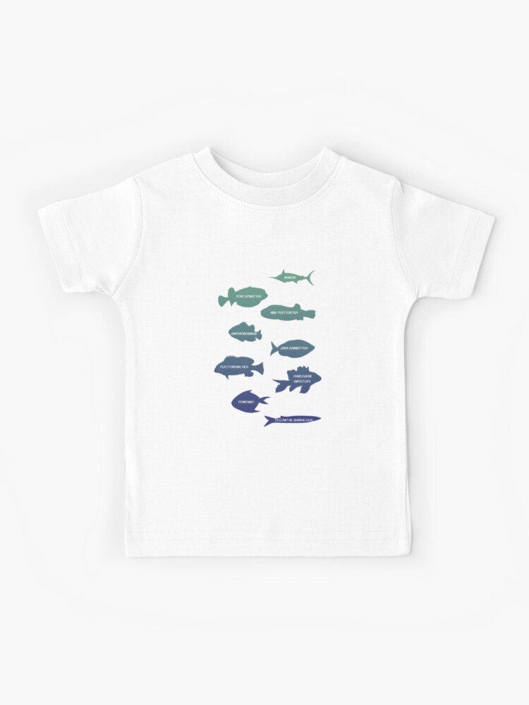 Types of Fish. Fish Species. Fishing t-shirt Kids T-Shirt for Sale by  flexify
