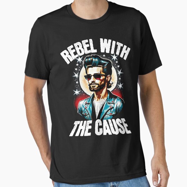 Item preview,  Rebel with the Cause Rockabilly Jesus T-Shirt designed and sold by shaggydawgg.