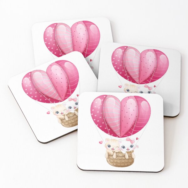 Item preview, cat flying with air balloon, couple cat flying in air balloon, cats in air balloon on Valentine Day designed and sold by GreyStanzione1.