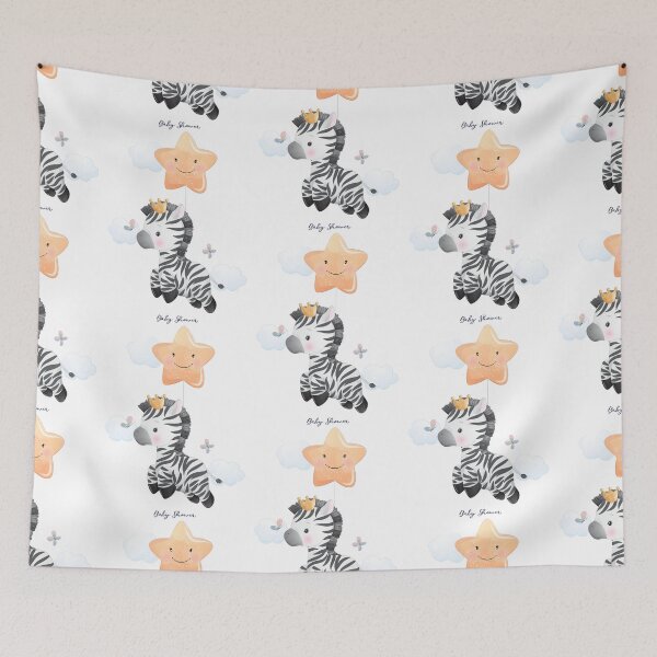 Item preview, cute zebra with star, king zebra with star, cartoon zebra flying in sky designed and sold by GreyStanzione1.