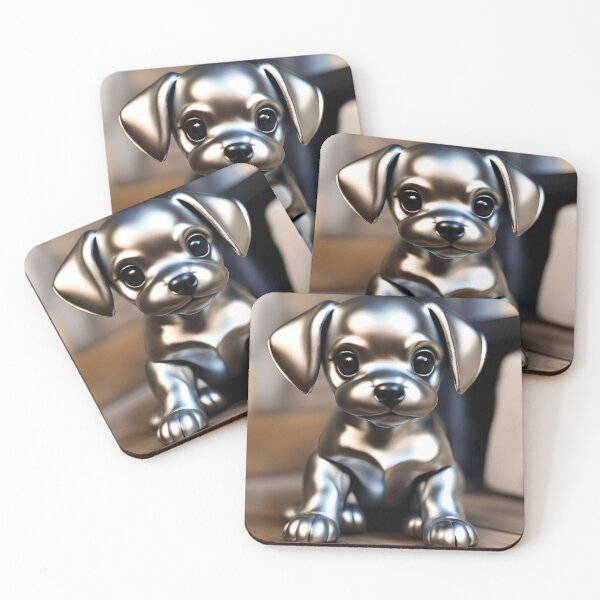 Item preview, Silver puppy dog pet designed and sold by WildLadyWood.