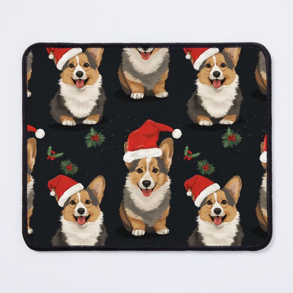 Item preview, Cute corgi with red Christmas hat designed and sold by filigreedigital.