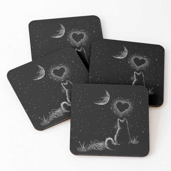 Item preview, Cat in love with the moon designed and sold by Corinne Alexa Jackson.