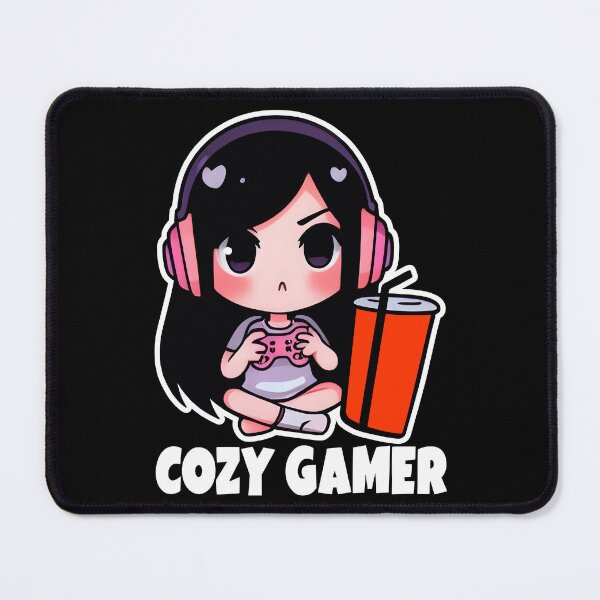 Item preview, Cozy Gamer, Black, Cool Kawaii Design, Video Games, Gamer Girl designed and sold by Porcupine Tees ⭐⭐⭐⭐⭐.