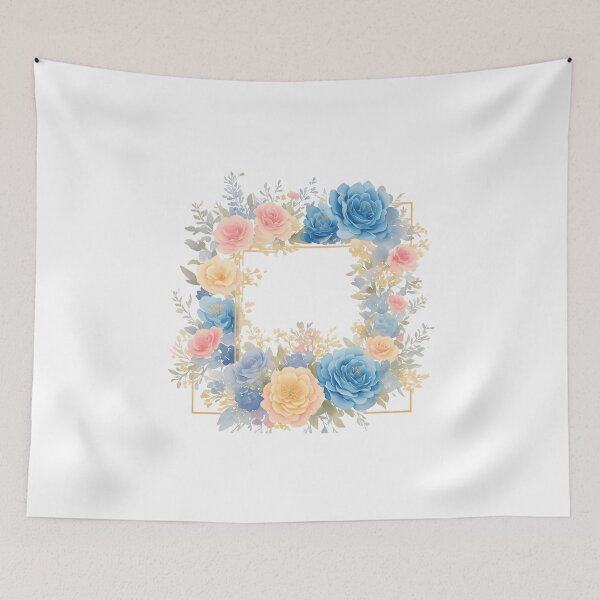 Item preview, Blue and pink flower frame designed and sold by Jayjaynaenae.