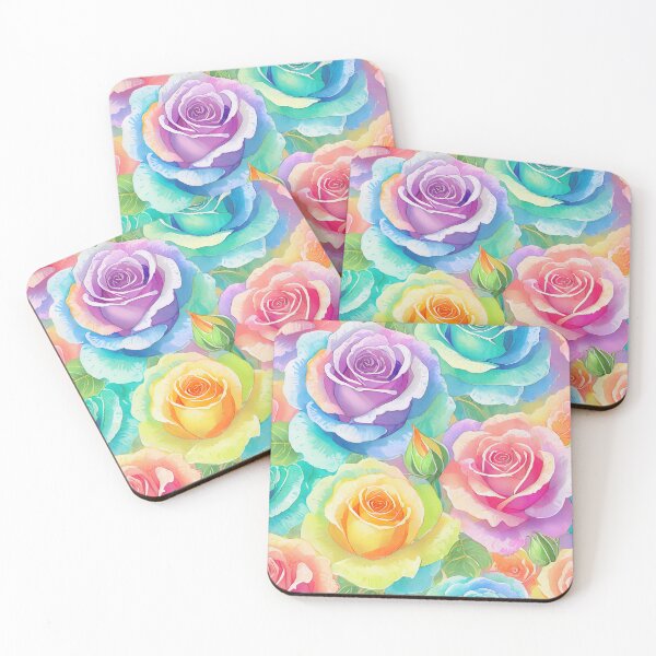Item preview, Soft Rainbow Pastel Bunches of Roses designed and sold by craftyvixenart.