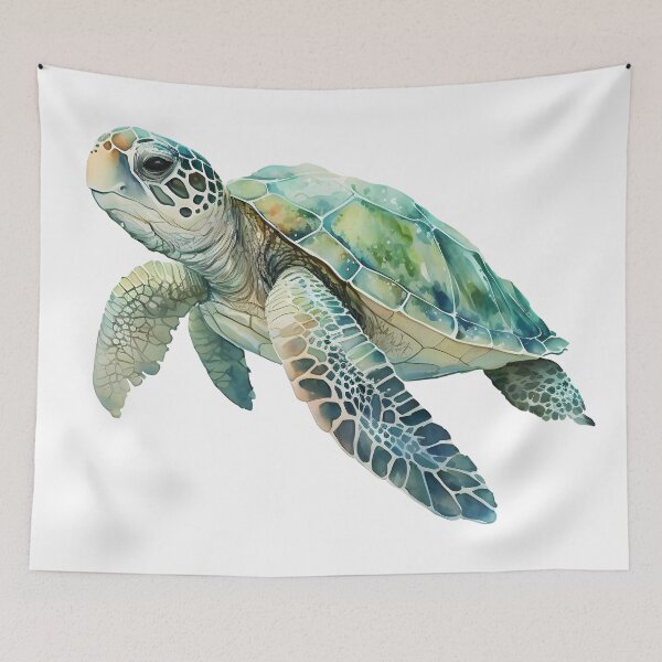 Item preview, Watercolor Sea Turtle designed and sold by BrushandByte.