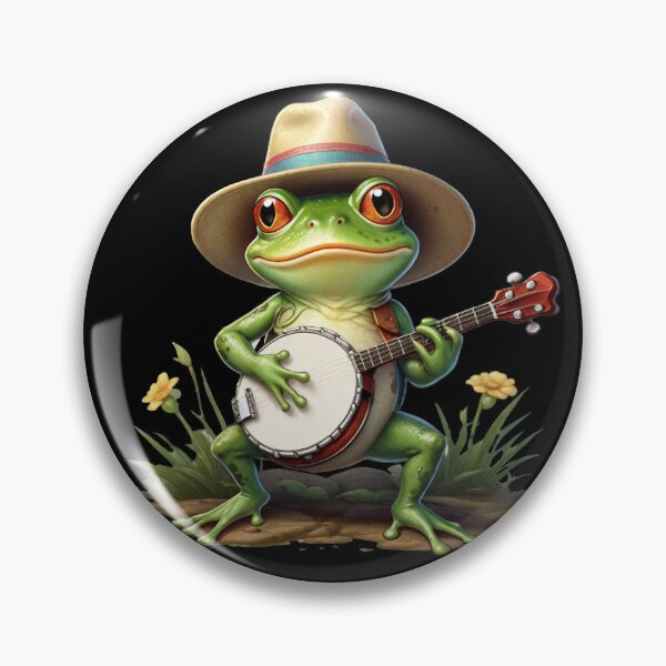 Item preview, frog in a hat playing the banjo designed and sold by AxelBrook.