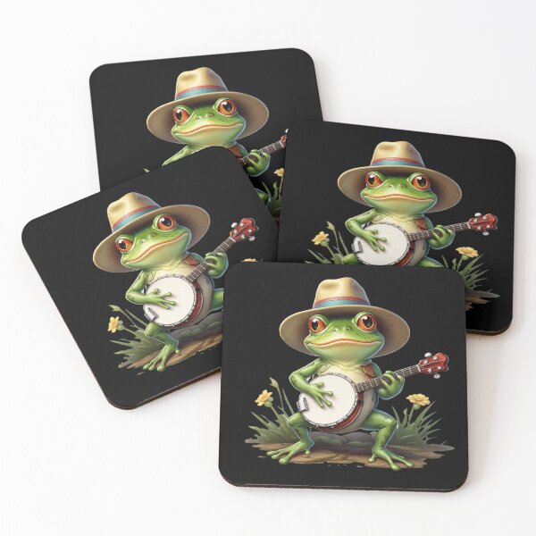 Item preview, frog in a hat playing the banjo designed and sold by AxelBrook.
