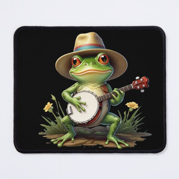 Item preview, frog in a hat playing the banjo designed and sold by AxelBrook.