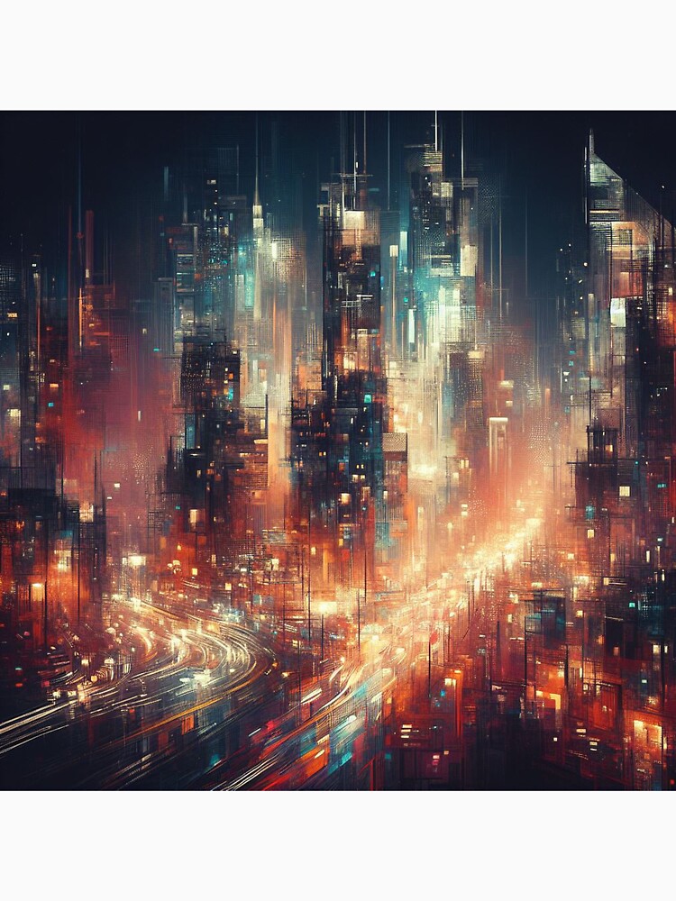 Thumbnail 7 of 7, Classic T-Shirt, Lights of the City Art Print designed and sold by cokemann.
