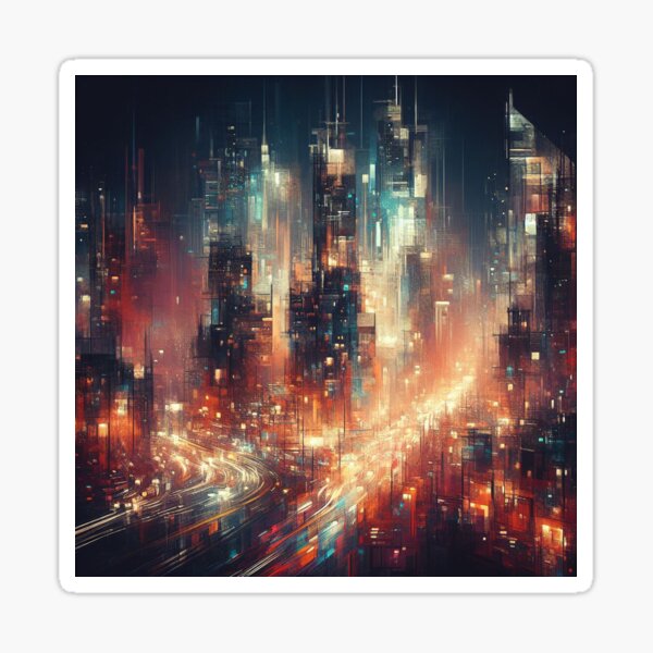 Lights of the City Art Print Sticker