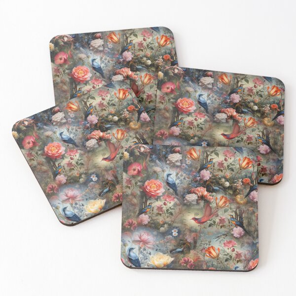 Item preview, Surrealist Flowers,Greenery and Birds Repeat design designed and sold by NadineMay.