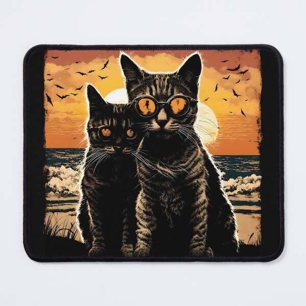 Item preview, Two cat bandits at sunset designed and sold by Serendipity2023.