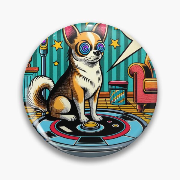 Item preview, Hypno-Hound: The Chihuahua's Retro Trance designed and sold by DataDrawnDoodle.