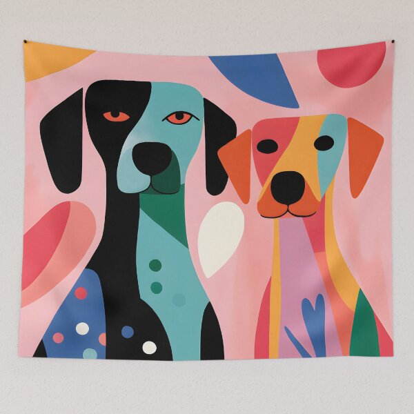 Artikelvorschau, Abstrakte Kunst im Hunde-Matisse-Stil in Pastellfarben. entworfen und verkauft von Fairytale-11.