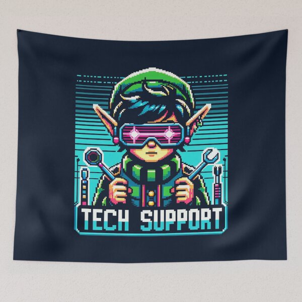 Item preview, 8bit Cyberpunk Elf - Elfin' Tech Support - Pixel Christmas Xmas designed and sold by PixelPunkster.