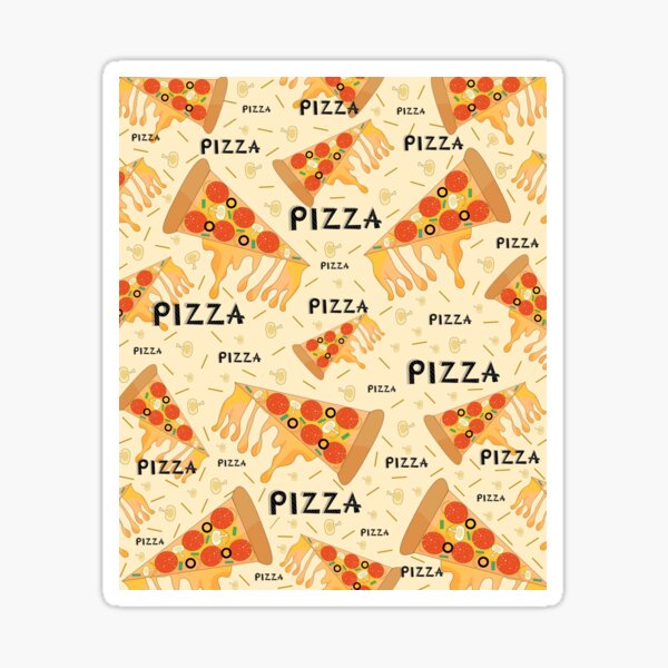 Doodle pizza pattern. Seamless print of national Italian food