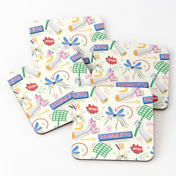 Item preview, Bright pattern in retro style with mosquitoes. designed and sold by Yaaaaay.