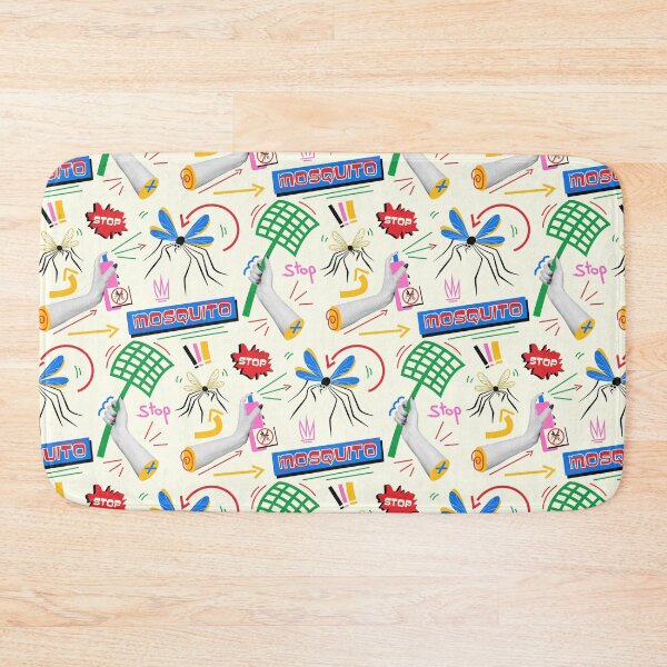 Item preview, Bright pattern in retro style with mosquitoes. designed and sold by Yaaaaay.
