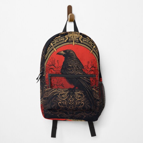 Item preview, Black Raven Red Gold Ornament designed and sold by GrinGalore.