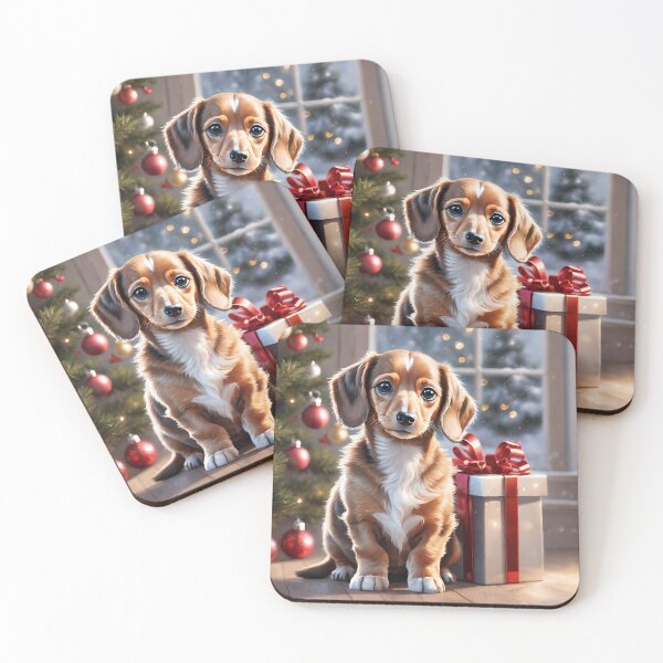 Item preview, A cute Dachshund with Christmas presents designed and sold by akwl-design.