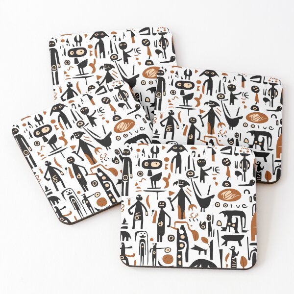 Item preview, Figures and symbols in the style of primitive art designed and sold by siloto.