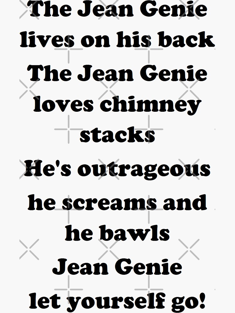 "The Jean Genie David Bowie" Sticker for Sale by EddRising Redbubble