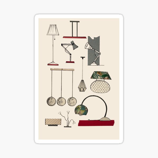 Grafik aus Lampen Sticker