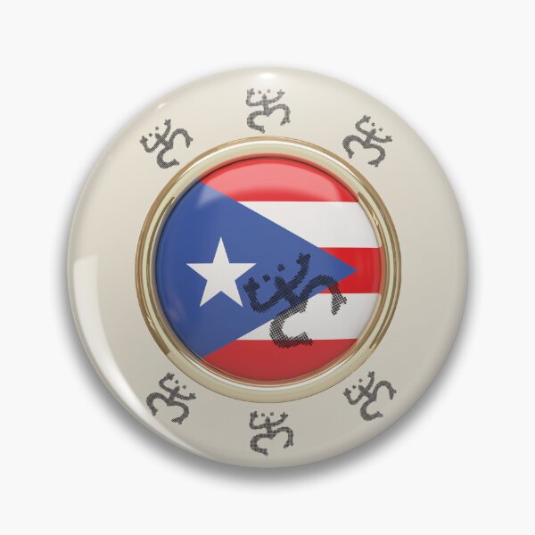 Item preview, Taino coquis flag badges designed and sold by eloski.