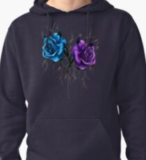 Decaying Tattoo Roses Pullover Hoodie