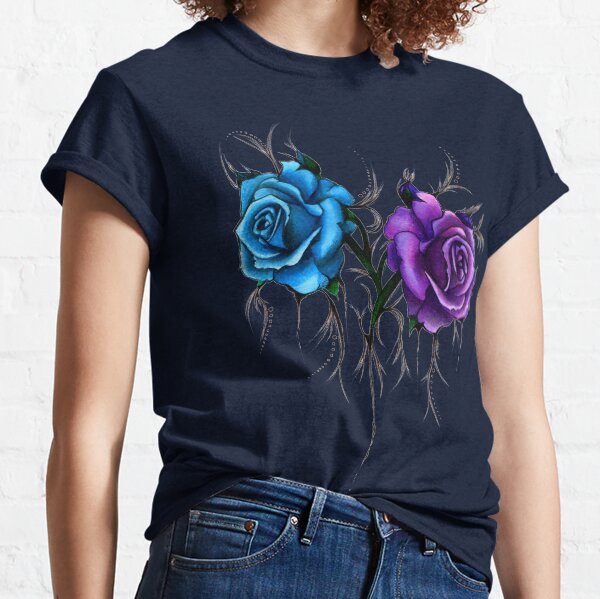 Item preview, Blue and Purple Roses | Tattoo Style Design designed and sold by Layla Reim.