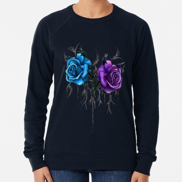 Item preview, Blue and Purple Roses | Tattoo Style Design designed and sold by Layla Reim.