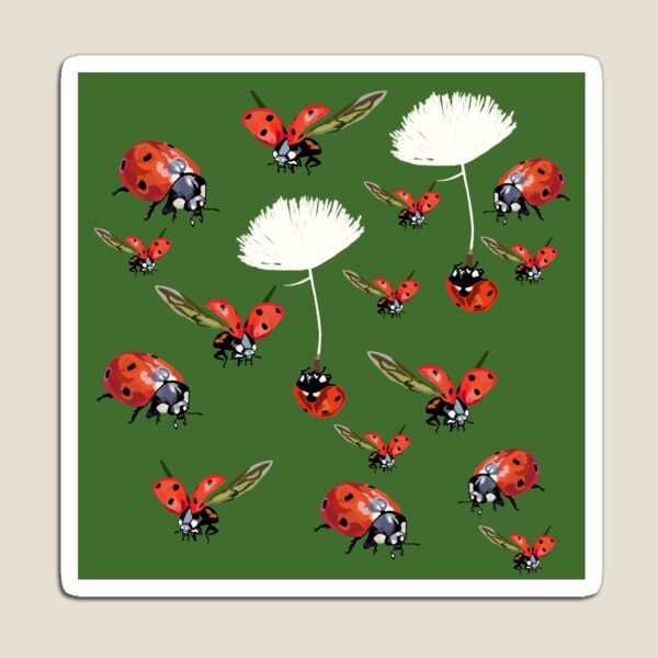 Ladybugs flight, Ladybirds, Spring Art Magnet