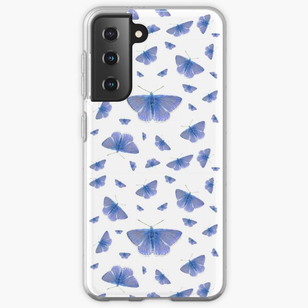 Common Blue Polyommatus icarus Butterfly's design patern Samsung Galaxy Soft Case
