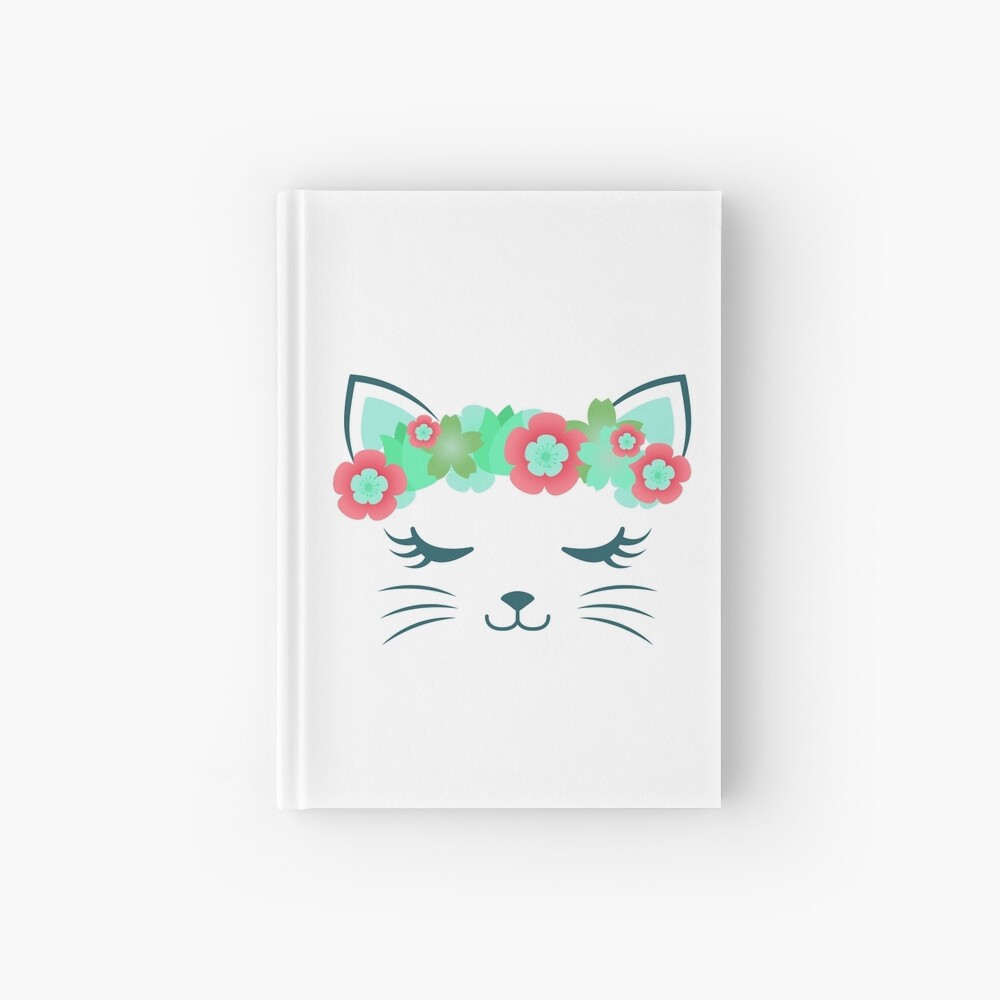 Kawaii cat, kitty kat, flower crown, cute cat, cat party, cat gift, women's  cat shirt, pretty kitty, cat lover, cat collection, cat face