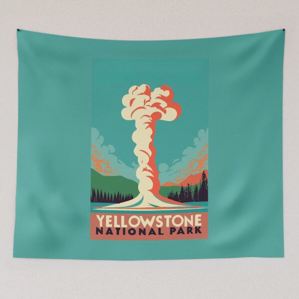 Item preview, A Vintage Travel Art of the Yellowstone National Park - US  designed and sold by GoodOldVintage.