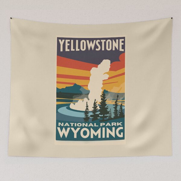 Item preview, A Vintage Travel Art of the Yellowstone National Park - US  designed and sold by GoodOldVintage.