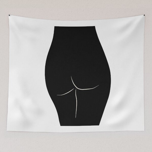 Item preview, Naked butt art in black with white lines designed and sold by Anton Repetto.