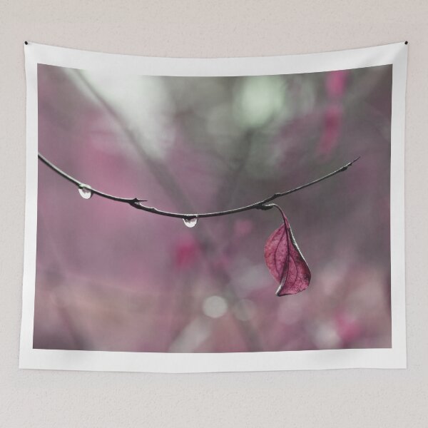 Item preview, Raspberry Pink Leaf and Raindrops designed and sold by Brooke T Ryan Photographic Art.