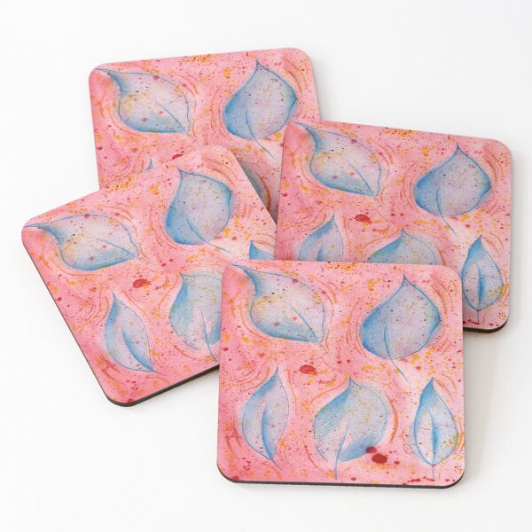 Item preview, Five Blue Leaves Tremble in Pink designed and sold by Christina Bonnett.