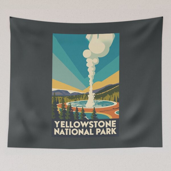 Item preview, A Vintage Travel Art of the Yellowstone National Park - US  designed and sold by GoodOldVintage.