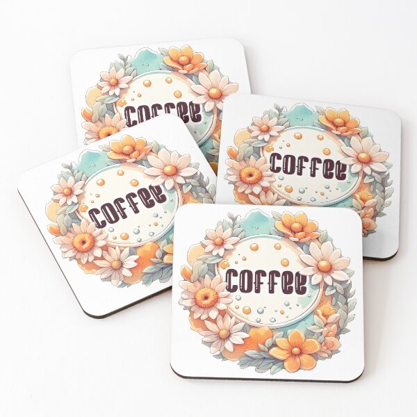 Item preview, Coffee Label Sticker With Flowers designed and sold by thisticker.